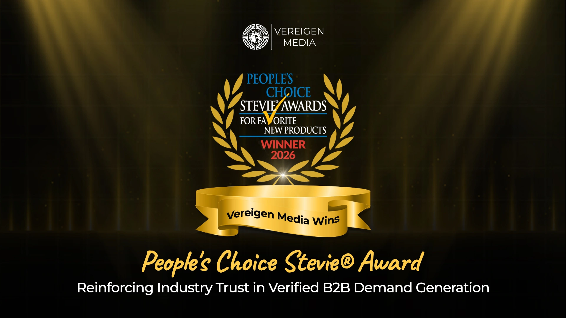 Vereigen Media Wins People's Choice Stevie® Award, Reinforcing Industry Trust in Verified B2B Demand Generation